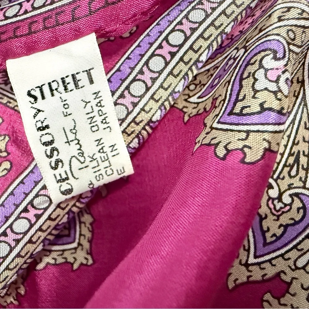 Elegant Paisley Silk Scarf - Purple and Red ( almost maroon)